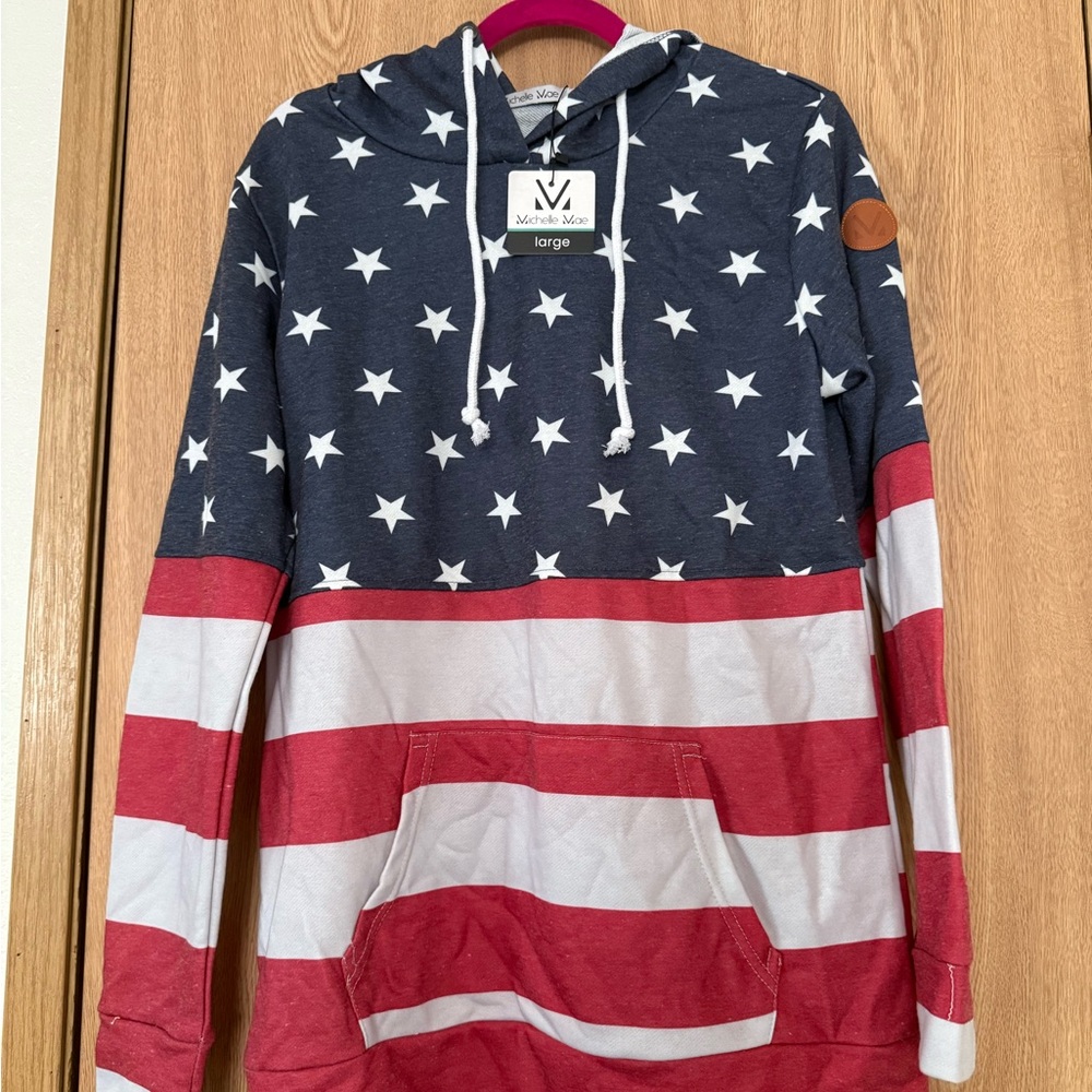 Michelle Mae Star-Spangled Hoodie - Red, White, and Blue